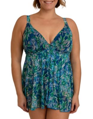 Plus Fit 4 Ur Thighs Tango Mesh V Neck Flyaway Dress