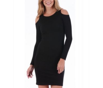 Cold shoulder long sleeve dress