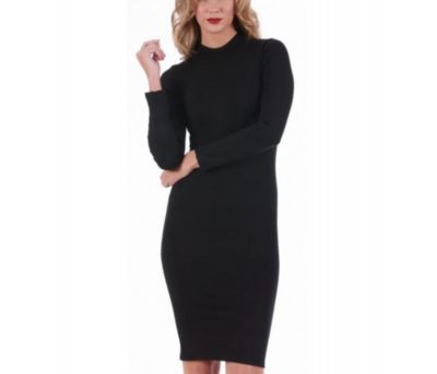 Mock neck long sleeve short dress