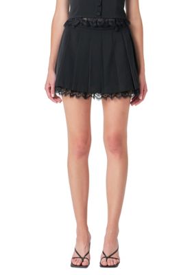 Peekaboo Lace Pleated Skort