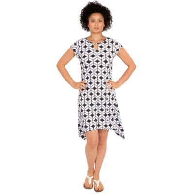 Geometric puff print dress