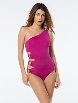 CARMEN MARC VALVO ONE SHOULDER CUT OUT PIECE SWIMSUIT - SAINT TROPEZ