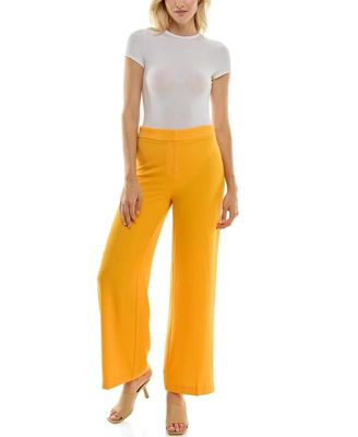 High-Waisted Wide Leg Full Length Crepe Fashion Pant