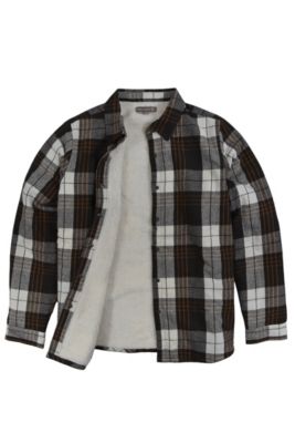 Women's Snap Front Sherpa Lined Soft Flannel Shirt Jacket