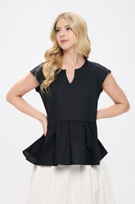 POPLIN SHORT SLEEVE TOP