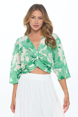 FLORAL TWIST FRONT TOP