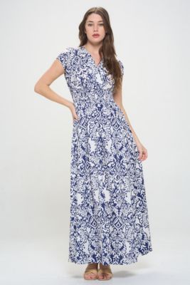 SMOCKED WAIST MAXI DRESS