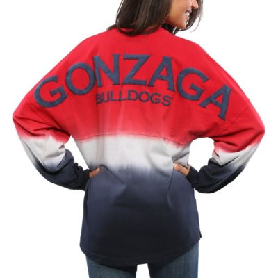 Gonzaga University Bulldogs NCAA Ombre Long Sleeve Dip-Dyed