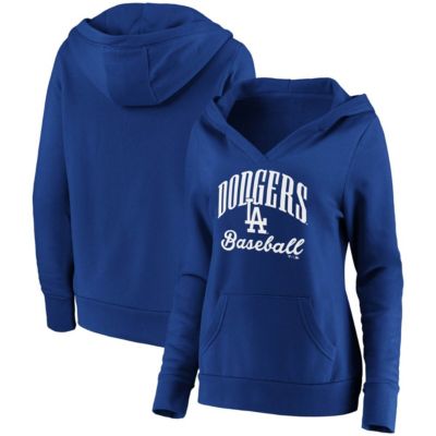 MLB Fanatics Los Angeles Dodgers Victory Script Crossover Neck Pullover Hoodie