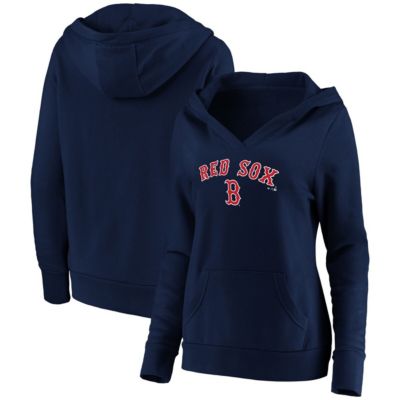 Boston Red Sox MLB Fanatics Core Team Lockup V-Neck Pullover Hoodie