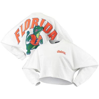 NCAA Florida Gators Raw Hem Cropped Long Sleeve T-Shirt