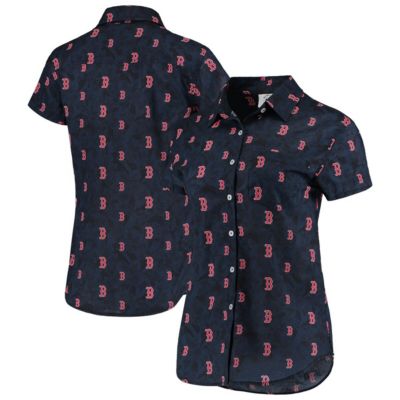 Boston Red Sox MLB Floral Button Up Shirt