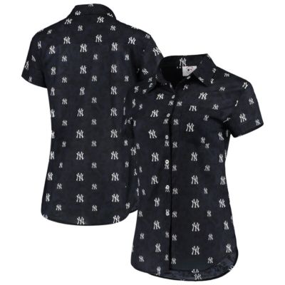 MLB New York Yankees Floral Button Up Shirt