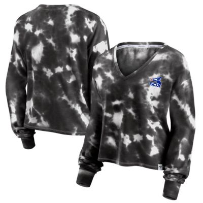 Chicago White Sox MLB Fanatics Tie-Dye V-Neck Pullover Cropped Tee