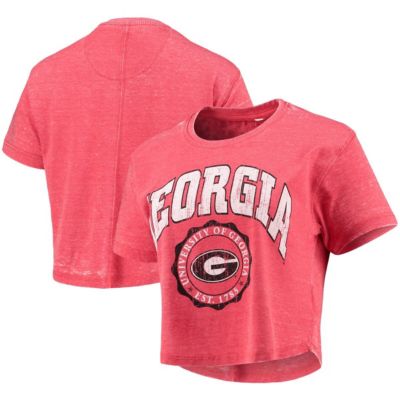 NCAA Georgia Bulldogs Edith Vintage Burnout Crop T-Shirt