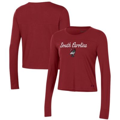 NCAA Under Armour South Carolina Gamecocks Vault Cropped Long Sleeve T-Shirt