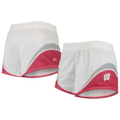 NCAA Under Armour White/Red Wisconsin Badgers Mesh Shorts