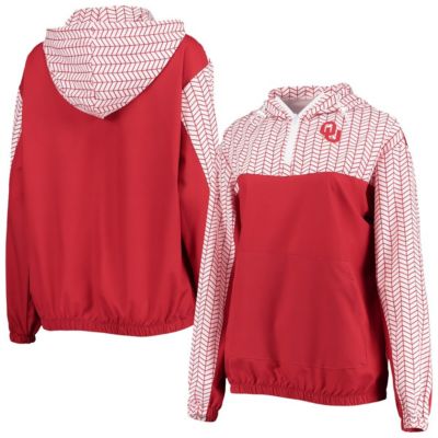 NCAA Oklahoma Sooners Chevron Swishy Quarter-Zip Hoodie Jacket