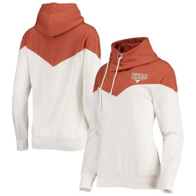 NCAA Texas Longhorns Old School Arrow Blocked Cowl Neck Tri-Blend Pullover Hoodie