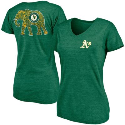 MLB Fanatics Oakland Athletics Paisley Hometown Collection Tri-Blend V-Neck T-Shirt