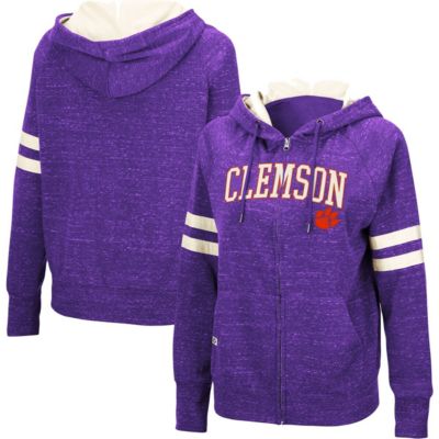 NCAA Clemson Tigers Speckle Fleece Raglan Full-Zip Hoodie