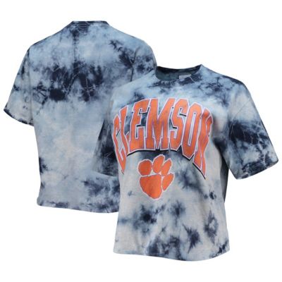 NCAA Clemson Tigers Vintage Tubular Tie-Dye Crop T-Shirt