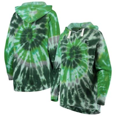 NCAA Michigan State Spartans Slow Ride Spiral Tie-Dye Oversized Pullover Hoodie