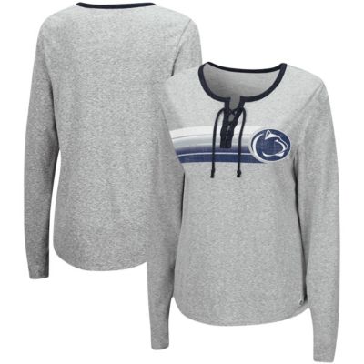 NCAA ed Penn State Nittany Lions Sundial Tri-Blend Long Sleeve Lace-Up T-Shirt