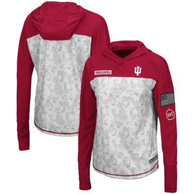 NCAA Indiana Hoosiers OHT Military Appreciation Mission Arctic Hoodie Long Sleeve T-Shirt