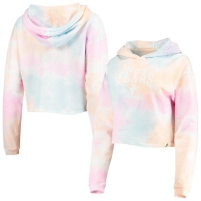 NCAA Texas Longhorns Tie-Dye Cropped Pullover Hoodie