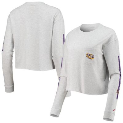 NCAA ed LSU Tigers Clothesline Cotton Midi Crop Long Sleeve T-Shirt