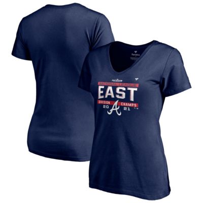 MLB Fanatics Atlanta Braves 2021 NL East Division s Locker Room Plus Size V-Neck T-Shirt