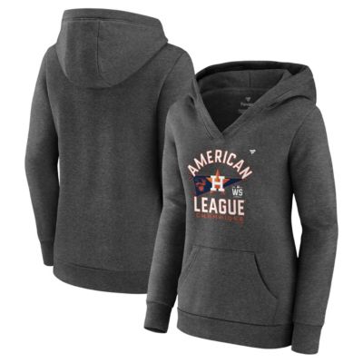 MLB Fanatics ed Houston Astros 2021 American League s Locker Room Plus Size Crossover Neck Pullover Hoodie
