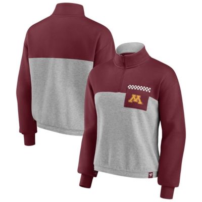 NCAA Fanatics ed Minnesota Golden Gophers Sideline to Sideline Colorblock Quarter-Zip Jacket