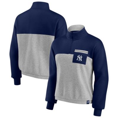 MLB Fanatics New York Yankees Iconic Cinch Waist Quarter-Zip Top