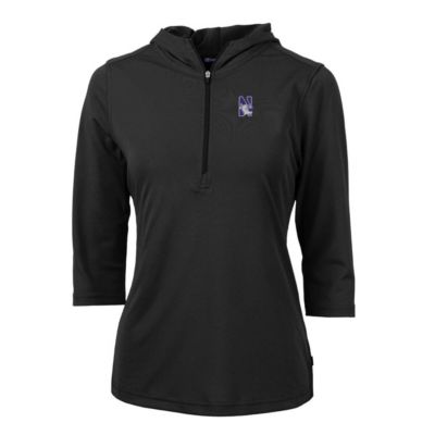 NCAA Northwestern Wildcats Virtue Eco Pique Half-Zip 3/4 Sleeve Pullover Hoodie