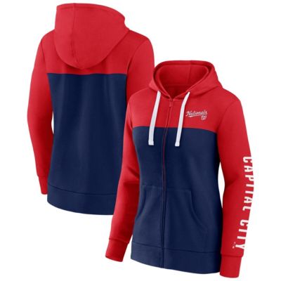 MLB Fanatics Washington Nationals Take The Field Colorblocked Hoodie Full-Zip Jacket