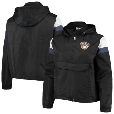 MLB Milwaukee Brewers Plus Anorak Quarter-Zip Hoodie Jacket