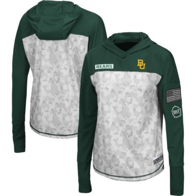 NCAA Arctic Camo/Green Baylor Bears OHT Military Appreciation Long Sleeve Hoodie T-Shirt