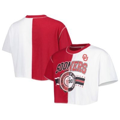 NCAA Oklahoma Sooners Colorblock Cropped T-Shirt