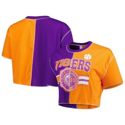 NCAA Clemson Tigers Colorblock Cropped T-Shirt
