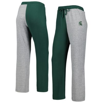 NCAA Green/Gray Michigan State Spartans Colorblock Cozy Tri-Blend Lounge Pants