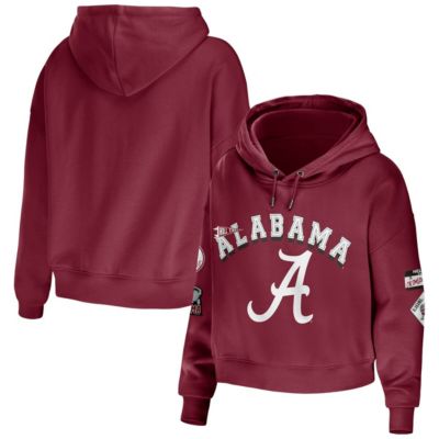 Alabama Crimson Tide NCAA Mixed Media Cropped Pullover Hoodie