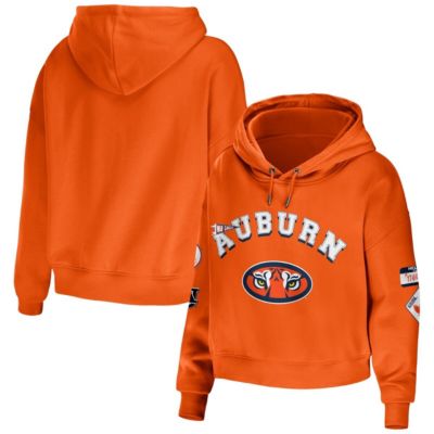 NCAA Auburn Tigers Mixed Media Cropped Pullover Hoodie