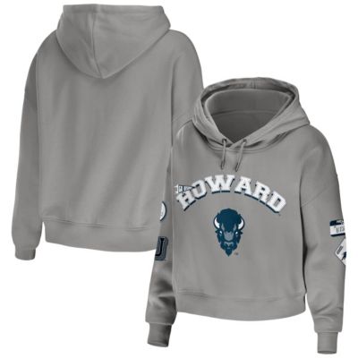 NCAA Howard Bison Mixed Media Cropped Pullover Hoodie