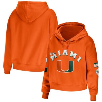Miami (FL) Hurricanes NCAA Mixed Media Cropped Pullover Hoodie
