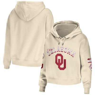 NCAA Oklahoma Sooners Mixed Media Cropped Pullover Hoodie