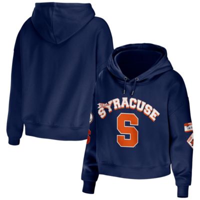 Syracuse Orange NCAA Mixed Media Cropped Pullover Hoodie