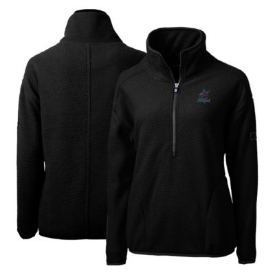 MLB Miami Marlins Cascade Eco Sherpa Fleece Quarter-Zip Pullover Jacket