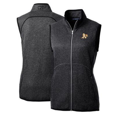 MLB Heathered Oakland Athletics Mainsail Sweater-Knit Full-Zip Vest